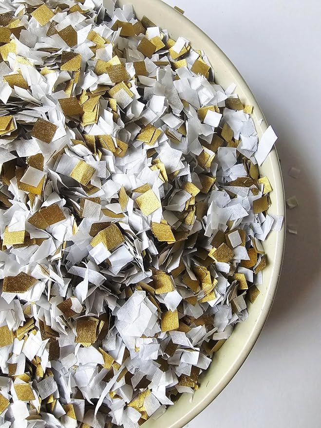 White Gold Confetti Mix Biodegradable Party Decor (75g/2oz