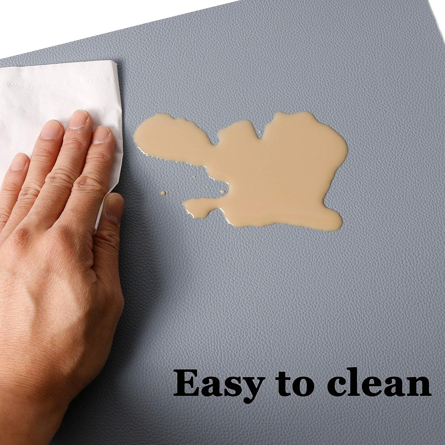 Wipeable Placemats Leather Table Mats Waterproof Heat-Resistant Easy to Clean for Dining Table Set Kitchen Table (4, Pale Blue)