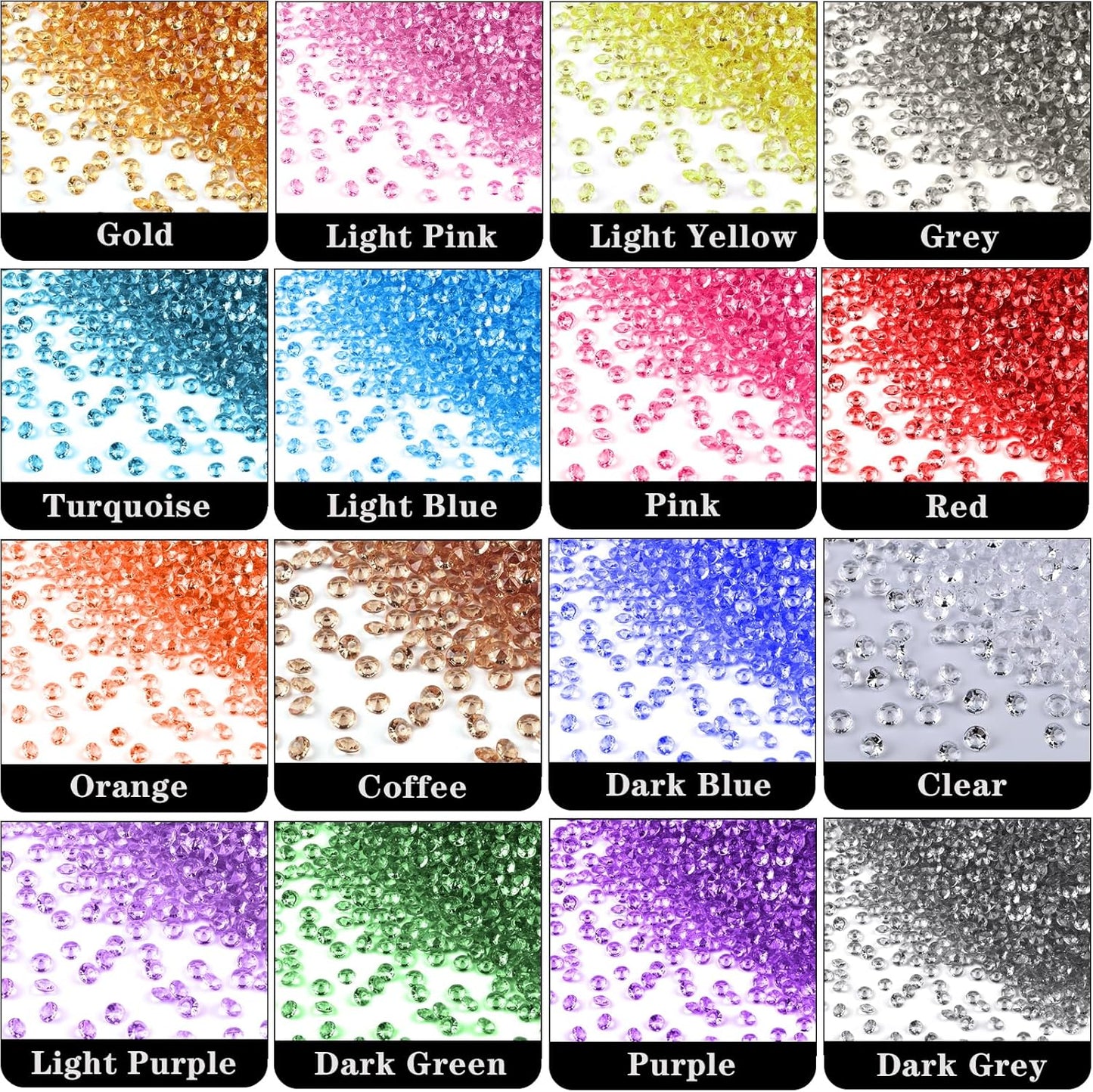 10000Pcs Crystal Acrylic Diamond Fake Gems Vase Filler, 4.5mm Faux Diamonds for Table Scatter Wedding Party, Bridal Shower, Birthday Decoration, Purple