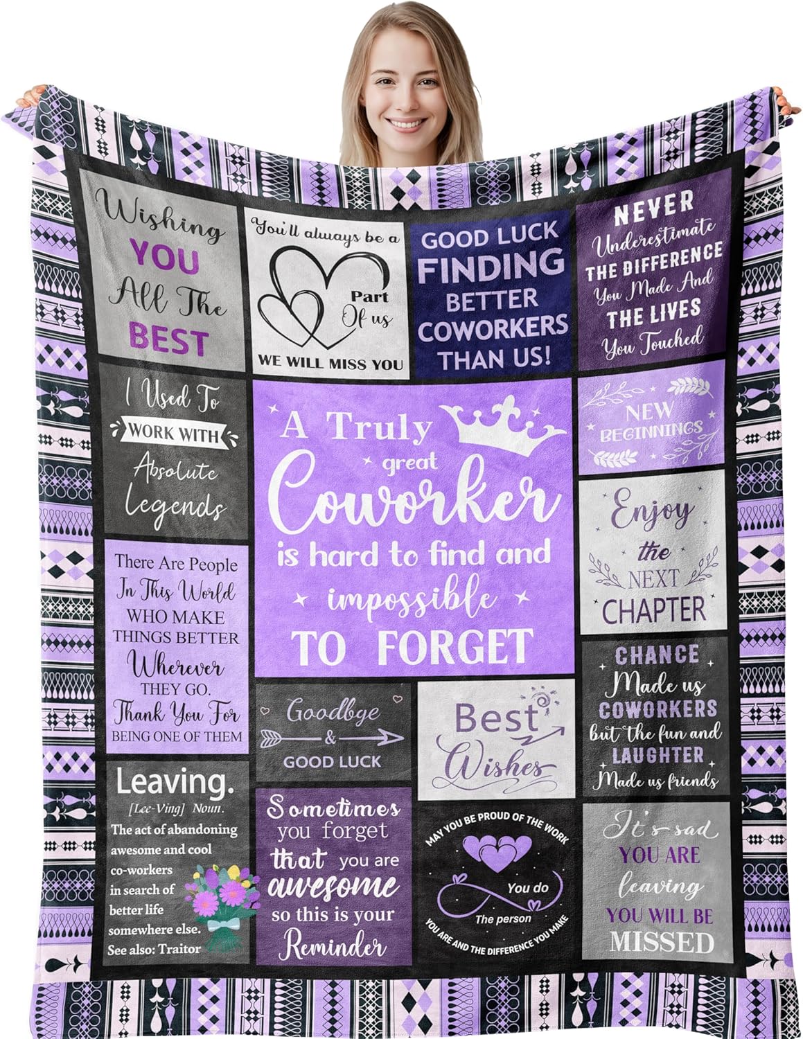 Farewell Gifts for Coworkers, Co Worker Leaving Job Gifts for Women, Goodbye/Going Away Gifts for Colleagues, Appreciation/Thank You Gifts for Coworker, New Beginnings Gifts Blanket 60”x50”