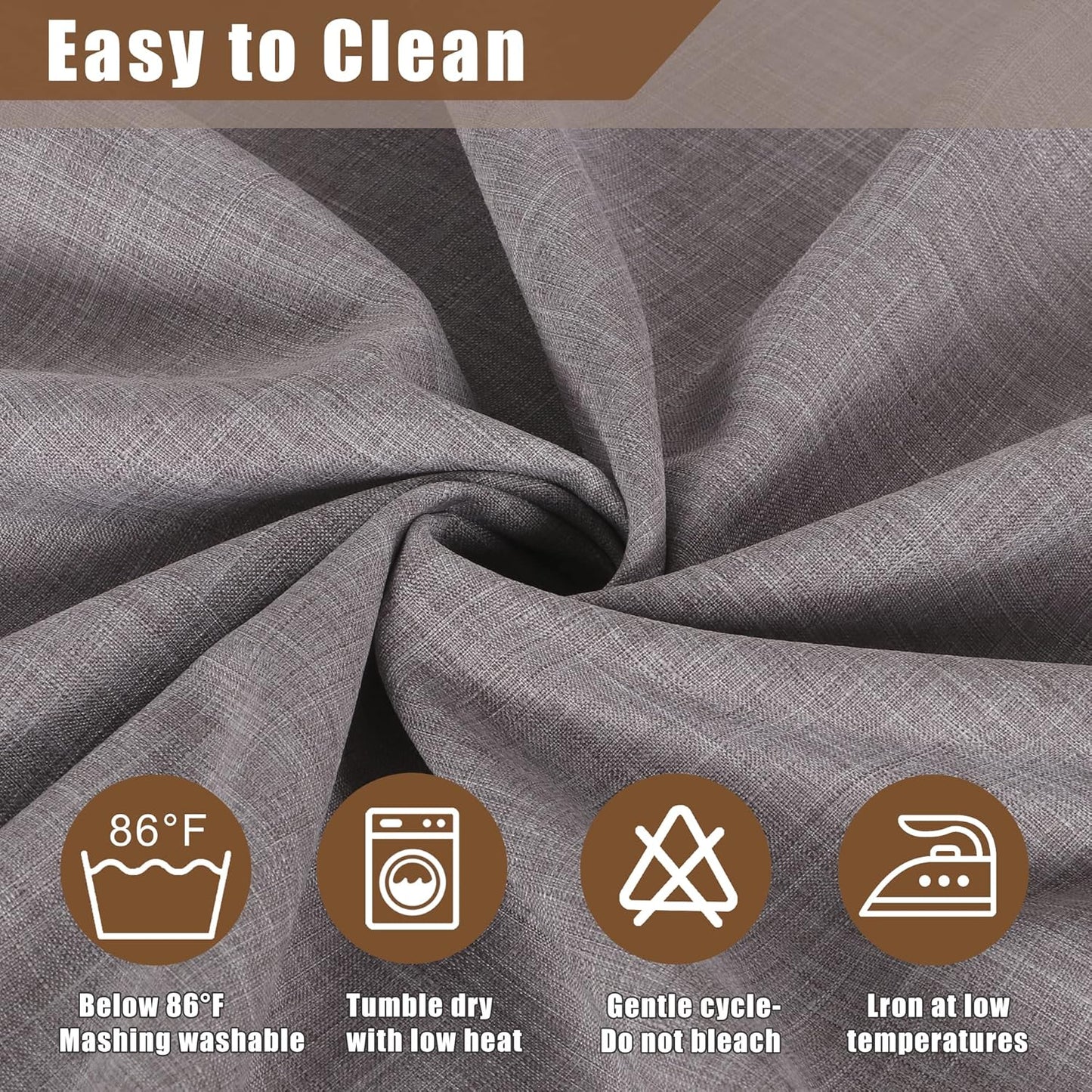 Fitable Faux Linen Tablecloths 60 x 84 Inch - 2 Pack Neutral Table Clothes for Rectangle Foot Tables, Stone Flax Look Kitchen Table Covers for Farmhouse, Dining, Party, Outdoor Picnic