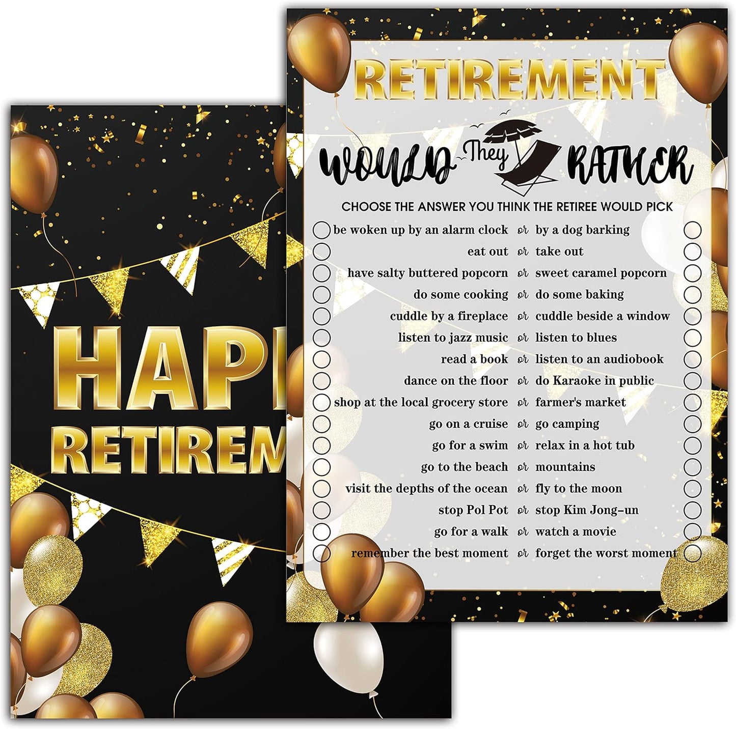Retirement Party Games - Would They Rather Retirement Games - 30 Game Cards – Retirement Party Favors Supplies Decorations (06)
