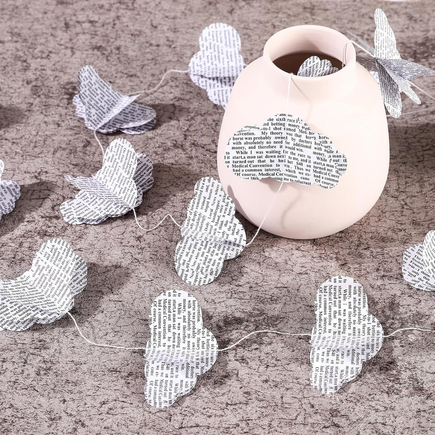 4 Pack Cloud Garland Recycled Books Vintage Pages Garland Newspaper Bunting Party Holiday Christmas Strand String Banner Wedding Decoration (Cloud)