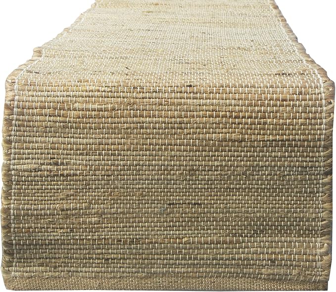 Chardin Home 13x72 Inch Handcrafted Table Runner – Eco-Friendly Natural Jute and Hemp – Rustic Boho Farmhouse Table Decor – Sustainable Dining Table Accent for Everyday or Special Occasions