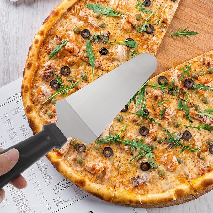 CATIEBYE Stainless Steel Pizza Triangular Spatula and Pie Server, Sturdy Cake Server for Serving Pizza, Cake, and Pastry, for Home Kitchen and Dining Use