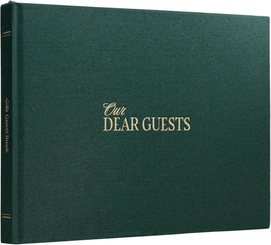 Kunitsa Co. Wedding Guest Book - Blank Sign in Book for Special Occasions, Evergreen Cover