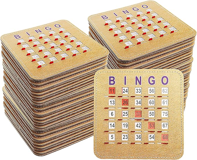GSE Games & Sports Expert Shutter Bingo Cards, Finger-Tip Shutter Slide Bingo Cards, Easy-Read Large Print Bingo Cardboard with Sliding Windows