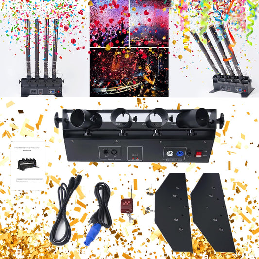 4HEAD Electric Confetti Launcher Confetti Shooter with Wireless Remote for DJ Party Nightclub Wedding Stage Concert Event Show