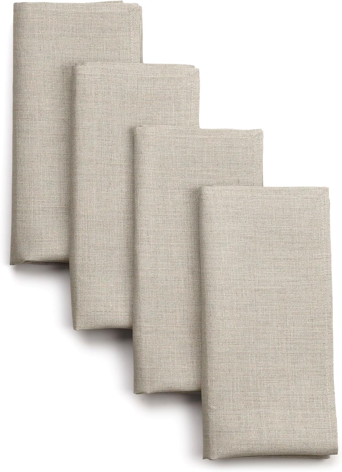 D'Moksha Homes Natural Linen Napkins 18 x 18 Inch - 100% Pure Linen Cloth Washable Dinner Napkins Set of 4 for Fall, Thanksgiving, Christmas, Holiday