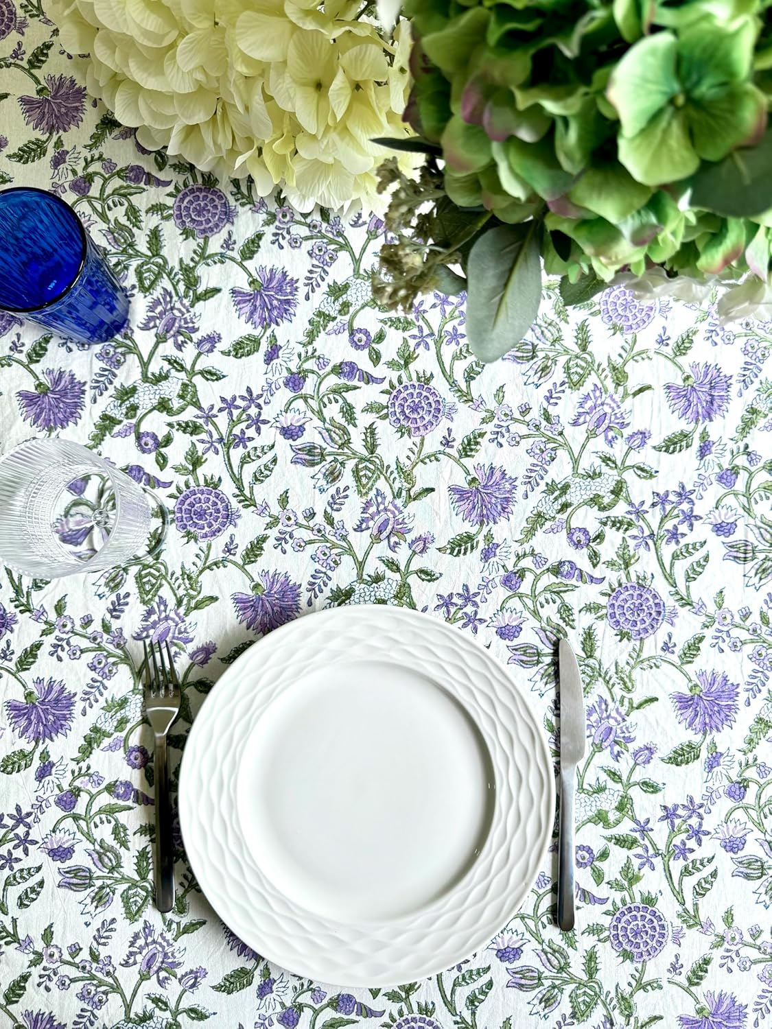 ATOSII Cotton Tablecloth Mahoka 90" Inches Round