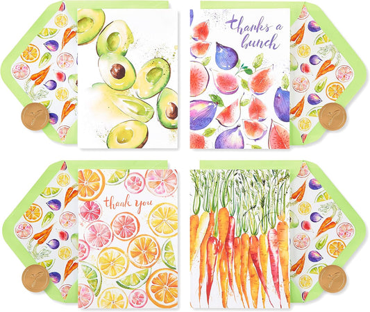 Papyrus Thank You Cards with Envelopes, Fruits and Vegetables (20-Count)