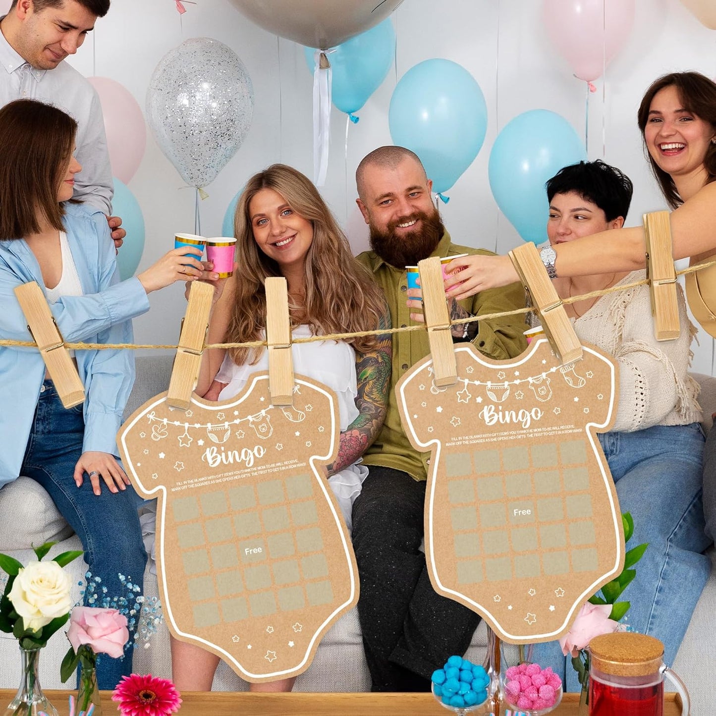 Baby Shower Games, Bingo Cards, Set of 30, Baby Shower Decorations, Ice Breaker Game, Ages 18+