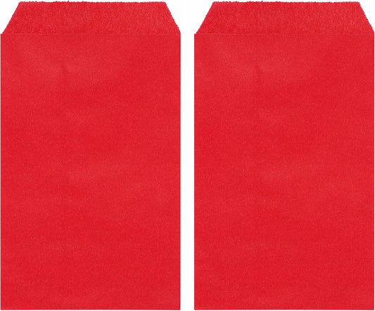 Quotidian Strawberry Red Flat Mini Greaseproof Paper Envelope Bags 2 3/4" x 4 1/2" (7 x 11.5cm) Pack of 100 - Soap Wedding Cards Stamps Party Favor
