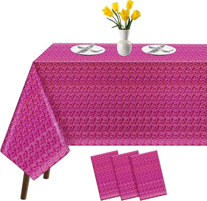 3 Pack Iridescent Tablecloth, 54" x 108" Birthday Party Table Cloths Iridescence Plastic Disposable Table Covers Iridescent Party Decorations, Birthday Decor Tablecloth for Buffet Table