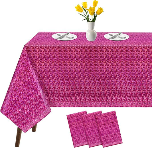 3 Pack Iridescent Tablecloth, 54" x 108" Birthday Party Table Cloths Iridescence Plastic Disposable Table Covers Iridescent Party Decorations, Birthday Decor Tablecloth for Buffet Table