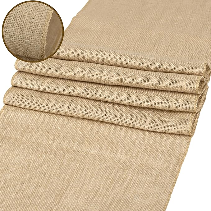 2 Pack Natural Burlap Table Runners (12 x 72 Inch) | Rustic Jute Table Runners for Wedding, Farmhouse, Thanksgiving, Coffee Table Decor Cover, Fall Décor & Parties