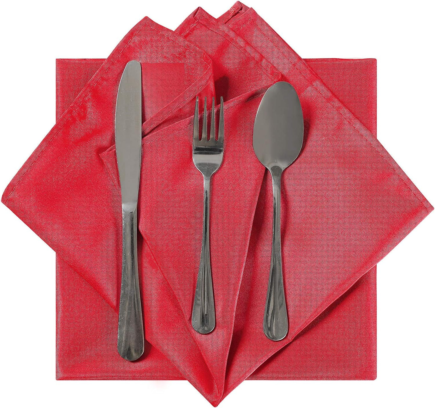 Cloth Napkins 20x20 inch Washable Polyester Dinner Napkins Soft Table Napkins for Wedding Party Dining Banquet(Red,25PCS)