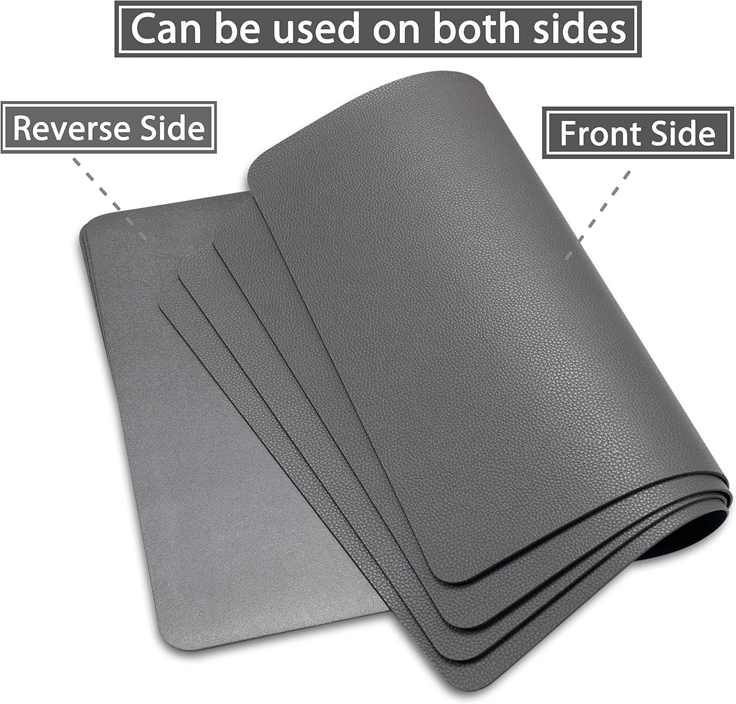 Wipeable Placemats Leather Table Mats Waterproof Heat-Resistant Easy to Clean for Dining Table Set Kitchen Table (6, Grey)