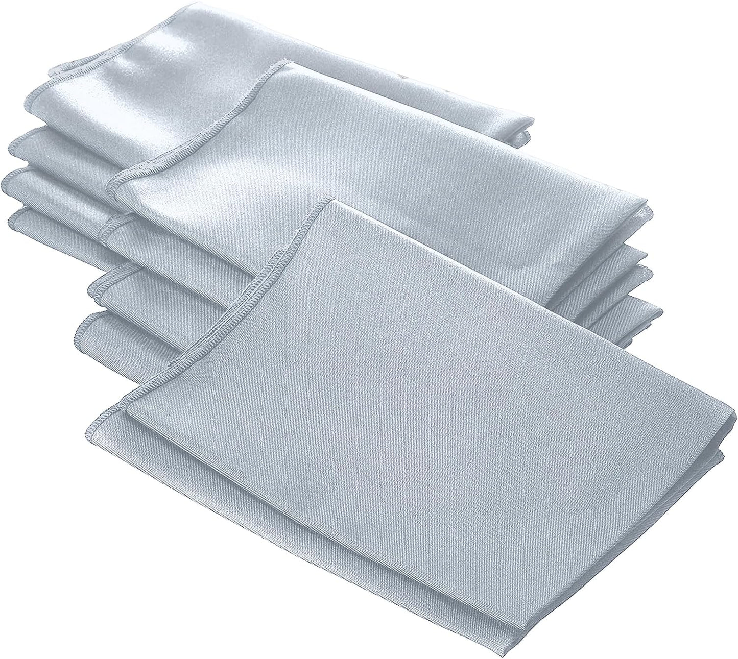 LA Linen 10-Pack Poly Poplin Napkin, Soft Cloth Napkins, Washable Reusable Napkins, Stain and Wrinkle Resistance Table Napkins for Dinner, Wedding, Parties, 18 by 18-Inch, Gray Light