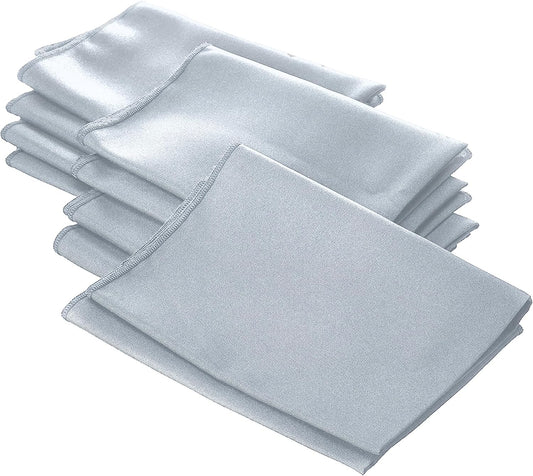 LA Linen 10-Pack Poly Poplin Napkin, Soft Cloth Napkins, Washable Reusable Napkins, Stain and Wrinkle Resistance Table Napkins for Dinner, Wedding, Parties, 18 by 18-Inch, Gray Light