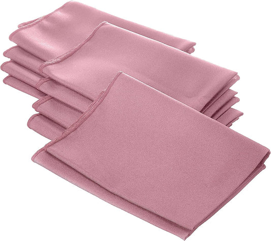 LA Linen 10-Pack Poly Poplin Napkin, Soft Cloth Napkins, Washable Reusable Napkins, Stain and Wrinkle Resistance Table Napkins for Dinner, Wedding, Parties, 18 by 18-Inch, Dusty Rose