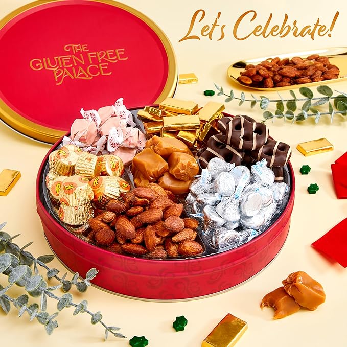 Gluten Free Palace Assorted Candy Gift Basket – Variety of Nuts & Treats for Birthday, Thank you, Adults, Men & Women