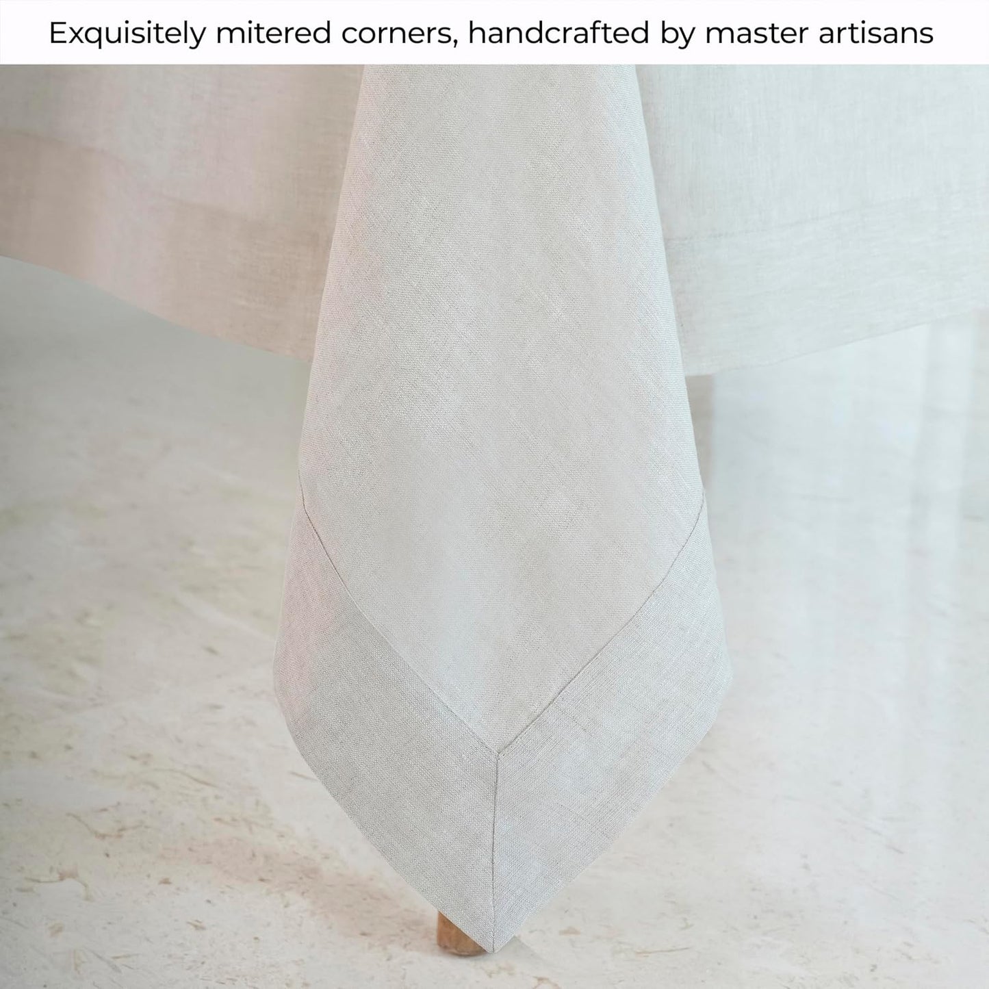 D'Moksha Homes Linen Tablecloth 60 x 102 Inch - 100% Pure Linen Light Natural Table Cloth for Rectangle Tables - Machine Washable Cloth Tablecloth for Fall, Autumn and Halloween
