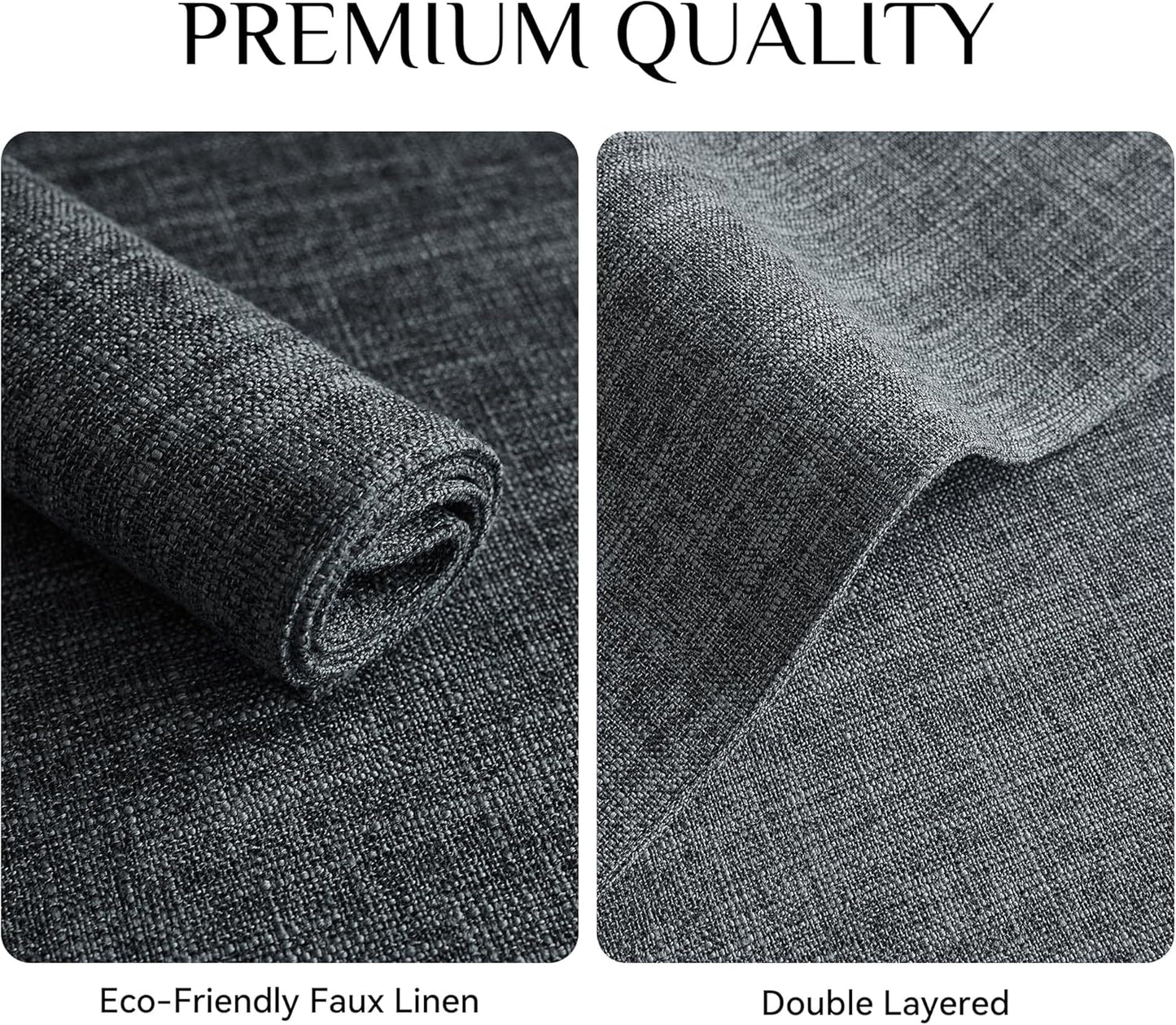 Softalker Faux Linen Placemats Set of 6-12 x 18 Inch, Heat Resistant Double Layered Durable Burlap Farmhouse Place Mats, Non-Slip Washable Rustic Table Mats for Dining, Kitchen, Party（Dark Grey