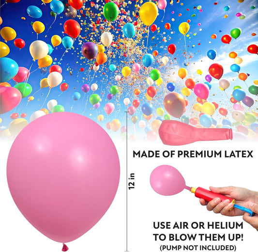 Baby Pink Balloons 100 Pack, 12 Inch Latex Balloons, Baby Pink Balloon Pack For Birthdays, Weddings, Baby Showers, Holidays
