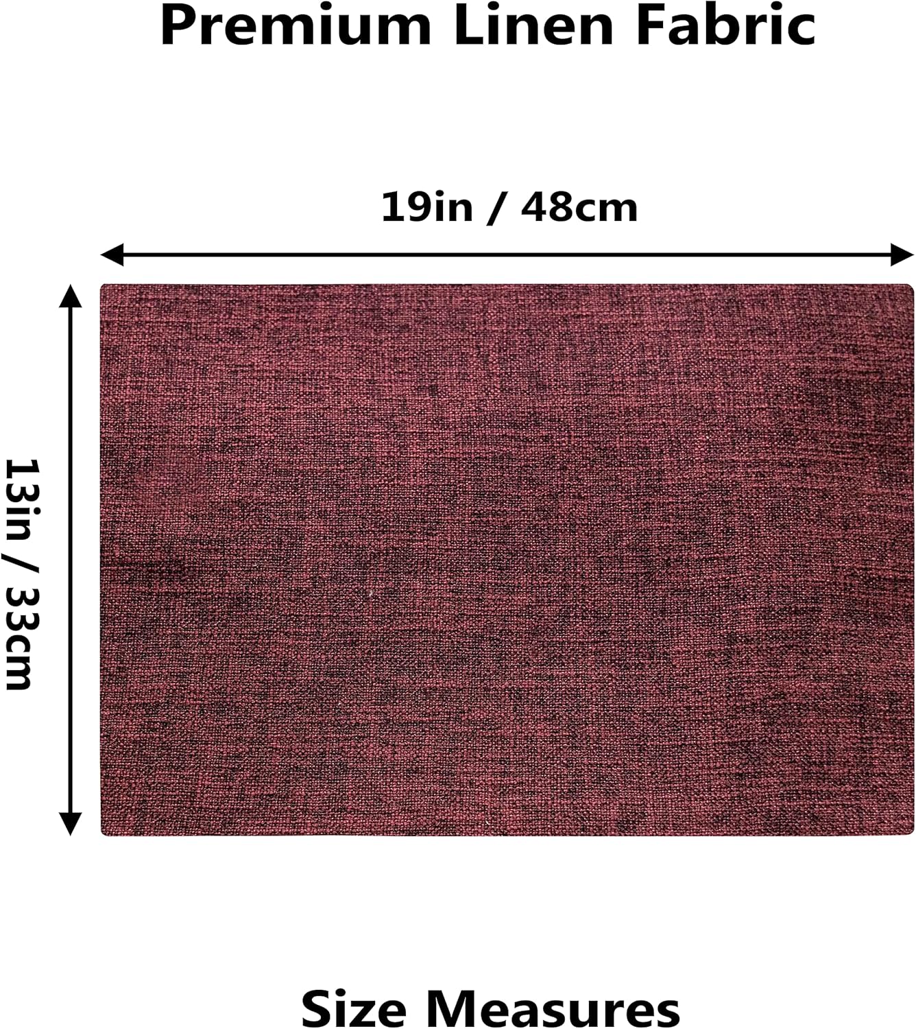 Home Brilliant Red Placemats for Holiday Linen Placemats Heat Resistant Dining Table Mats Kitchen Place Mats Dinner Christmas Decor, Set of 6, Wine Red