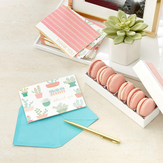 Hallmark Thank You Cards Assortment, Cactus (50 Thank You Notes with Envelopes)