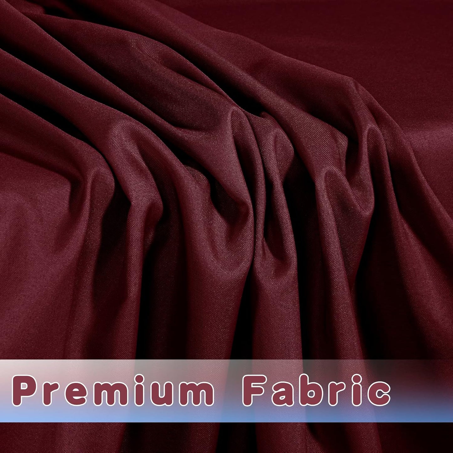 HolidayIdeas 2 Pack Fitted Tableclothes - 48 x 24 Inch - Burgundy Rectangle Tablecloths for 4 Foot Tables, Polyester Fabric Table Covers for Trade Show, Craft Show, Parties, Dinner