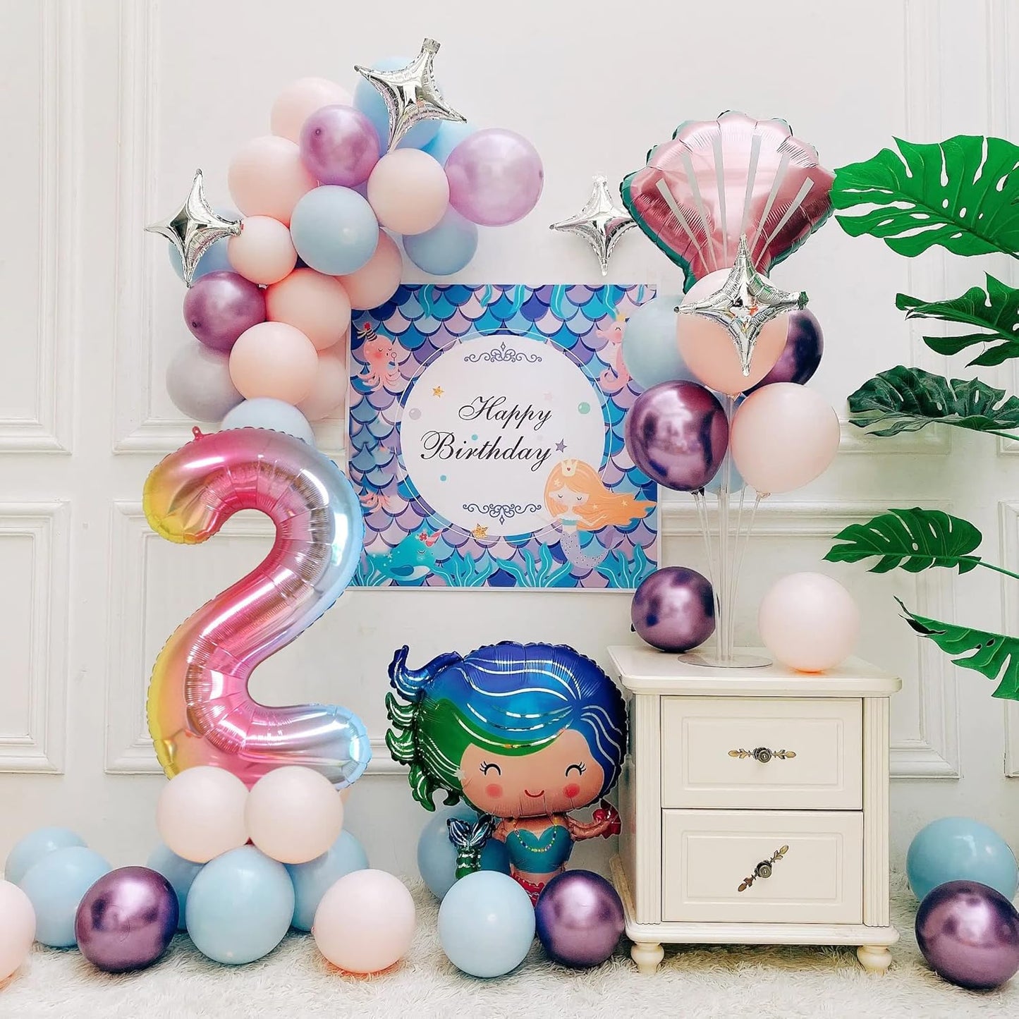 Smlpuame 40 Inch Number Balloons 0-9 Rainbow Gradient Large Number 2 Balloons, Digital Balloons for Birthday Party Celebration Decorations, Helium Foil Number Balloons for Wedding Anniversary