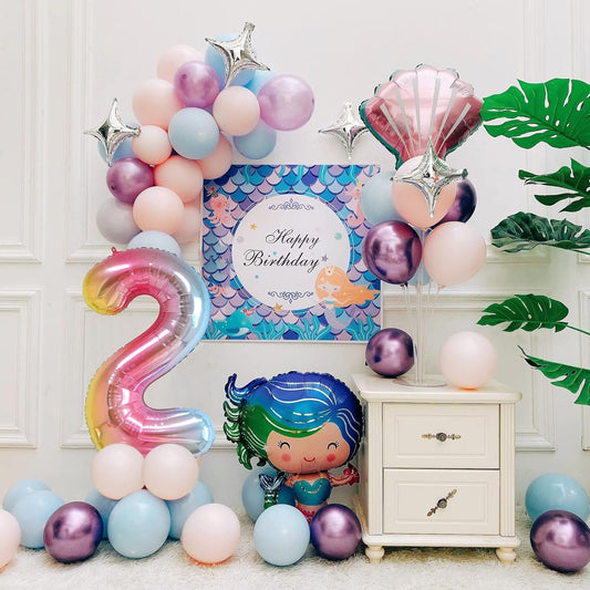 Smlpuame 40 Inch Number Balloons 0-9 Rainbow Gradient Large Number 2 Balloons, Digital Balloons for Birthday Party Celebration Decorations, Helium Foil Number Balloons for Wedding Anniversary