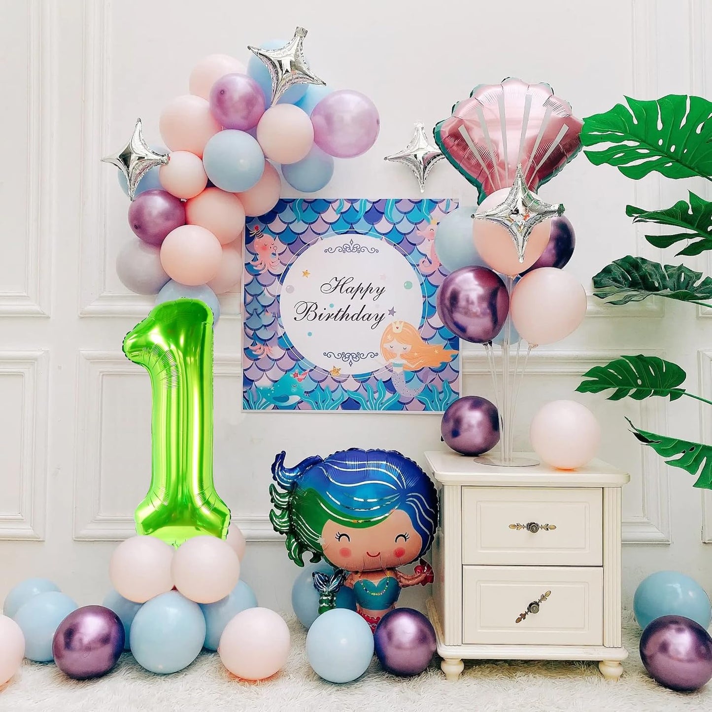 Smlpuame 40 inch Number Balloon 0-9 Green Large Number 1 Balloons,Digital Balloons for Birthday Party Celebration Decorations Supplies, Helium Foil Number Balloons for Wedding Anniversary