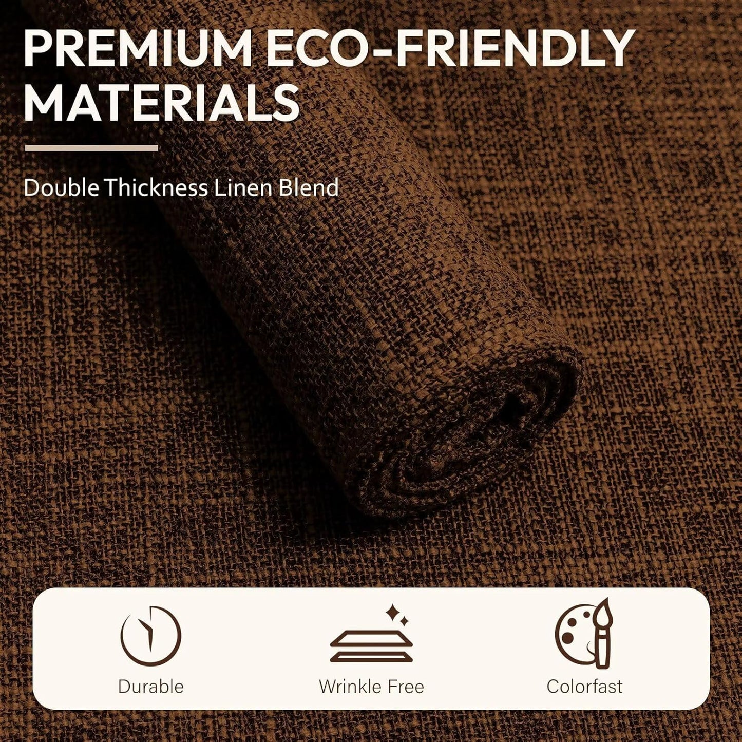 Blue Forest Placemats Set of 4, Dual-Layered Thickened Faux Linen Cloth Place Mats Heat Resistant Machine Washable Wrinkle Free Table Mats Indoor/Outdoor (Brown)