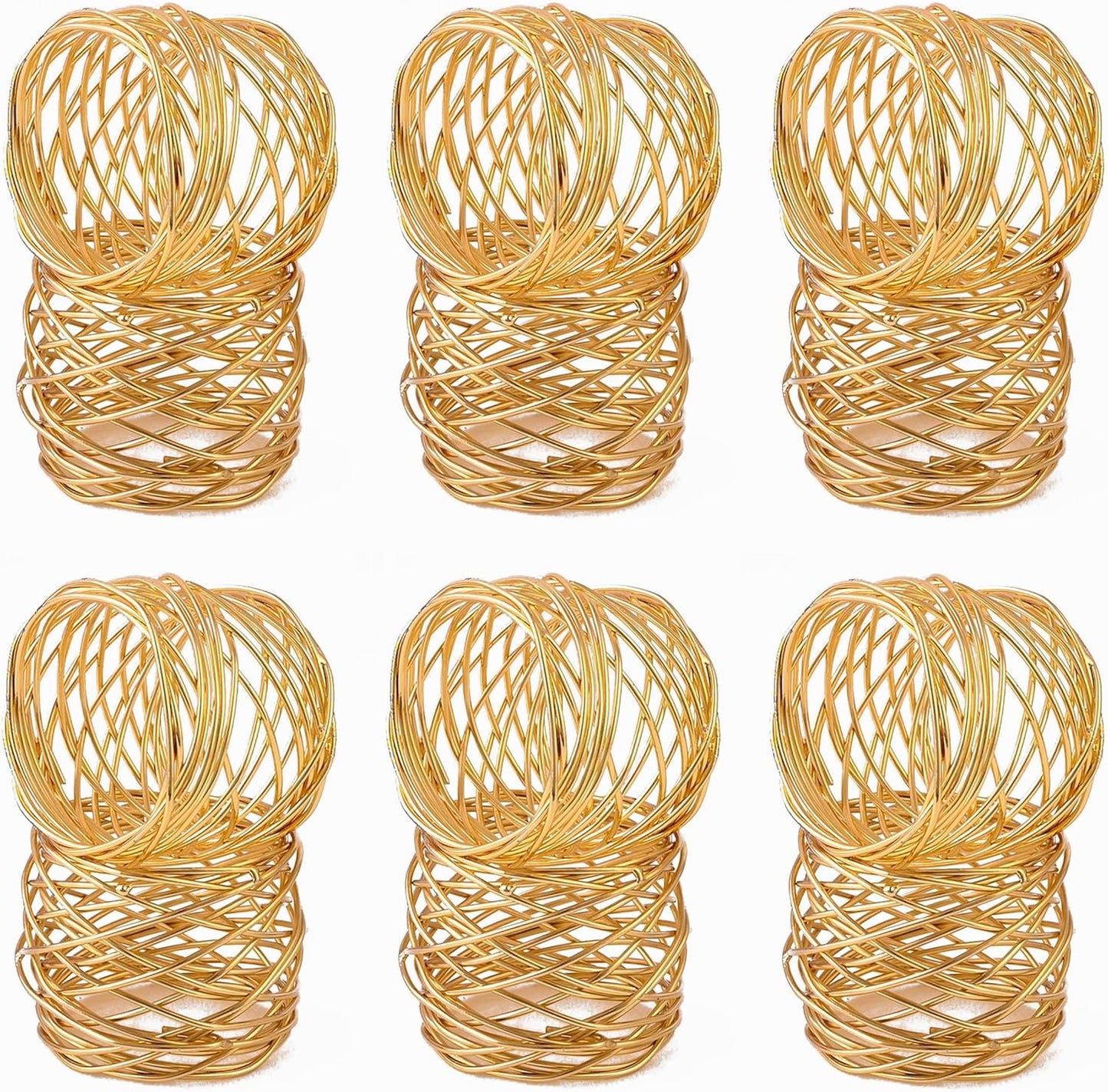 ALPHA Living HOME Gold Napkin Rings 12 Set of Premium 100% Metal, Rust-Resistant Tabletop Décor - Napkin Holders Buckles for Family Dinner, Wedding, Party, Decorations, Banquet, Party, Easter