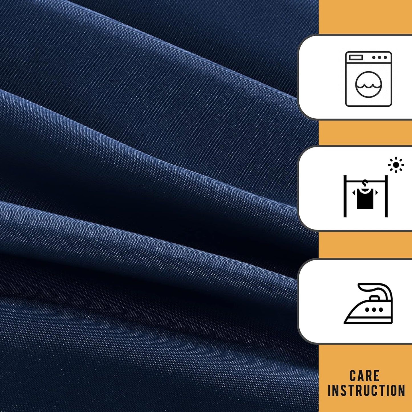 Obstal 2 Pack Table Clothes for 6 Foot Rectangle Tables - Water Resistant Washable Fabric Polyester Rectangle Table Cover Protector for Wedding, Banquet and Trade Shows, 72L x 30W x 30H Inches, Navy