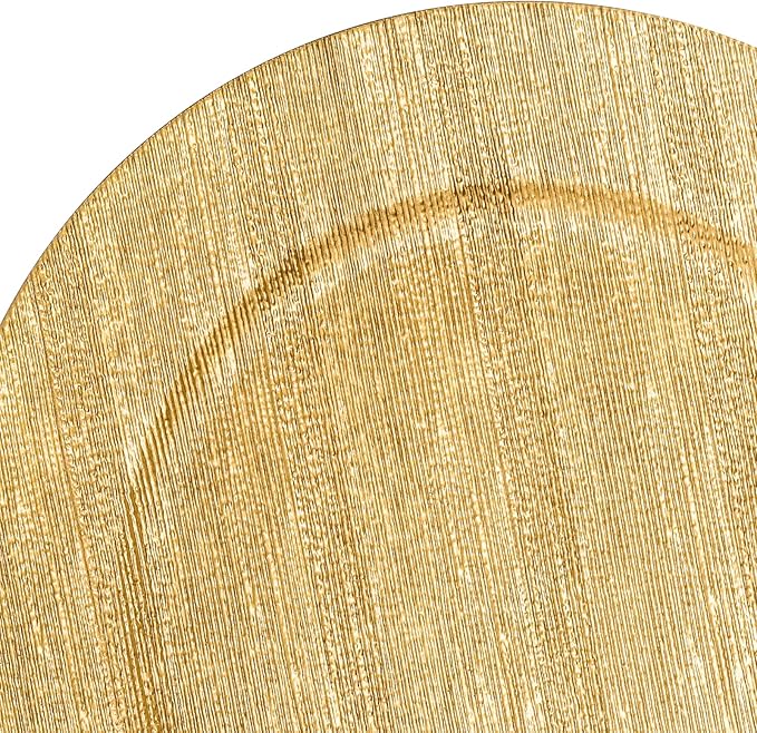 Jucoan 12 Pack Gold Charger Plates for Dinner Plates, 13 Inch Round Plastic Shiny Texture Strip Charger Plates for Wedding Thanksgiving Christmas Party Event Catering Hotel Tabletop Setting Decor
