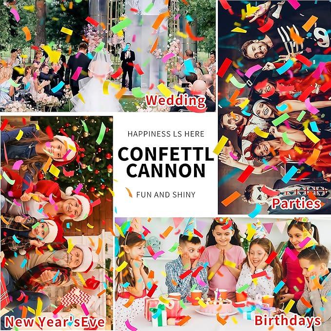 16in Biodegradable Confetti Poppers,Confetti Cannons Bulk with Colorful Confettis Design for Ceremony Party Favor Supplies,Birthday Holiday,valentines Day Party Easter Graduation 2026(2Pack)