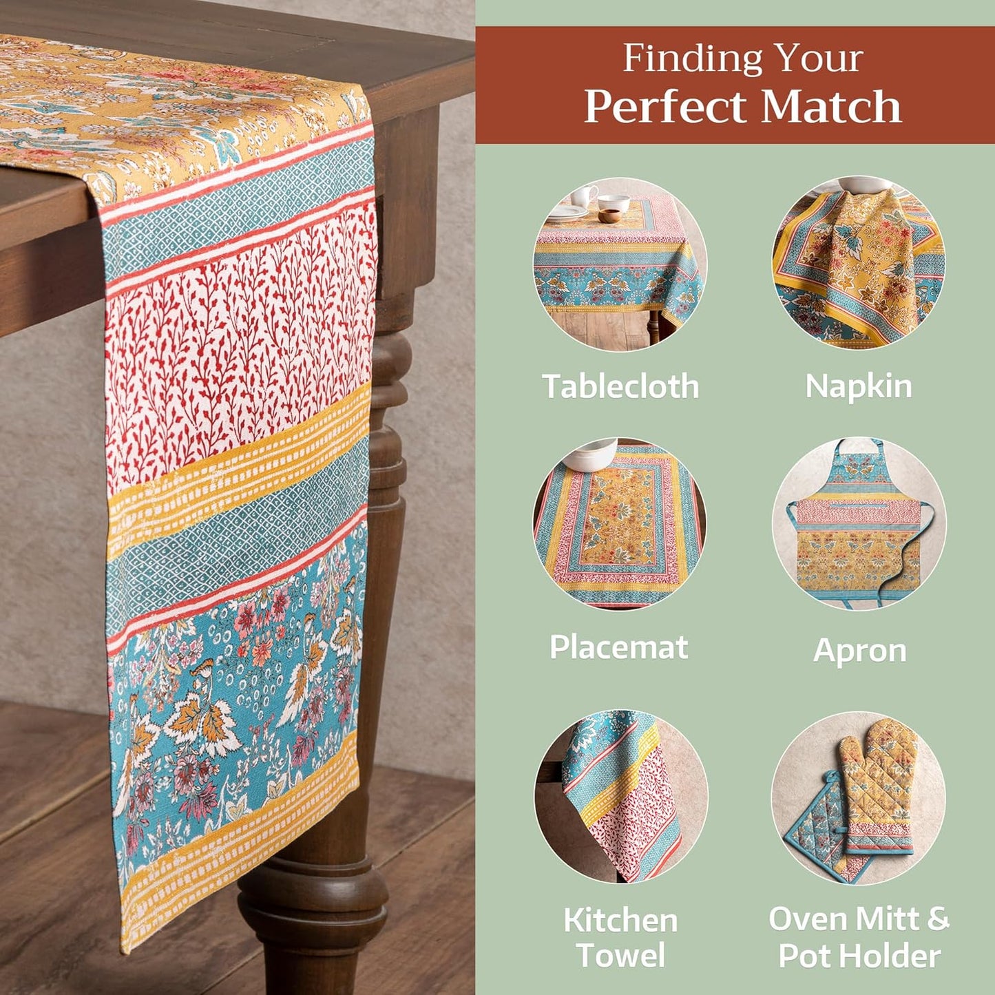 Maison d' Hermine Table runner 100% Cotton Double Layer Table Runners 108 inches long Decorative for Home Kitchen Dining Party Baby Shower Wedding Bridal Shower Spring Summer (Marquise, 14.50" x 108")