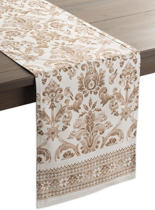 Maison d' Hermine Table Runner 100% Cotton Single Layer Table Runners 60 inches Long for Thanksgiving Christmas Decorations Home Kitchen Dining Party Wedding (Allure, 14.5" x 60")
