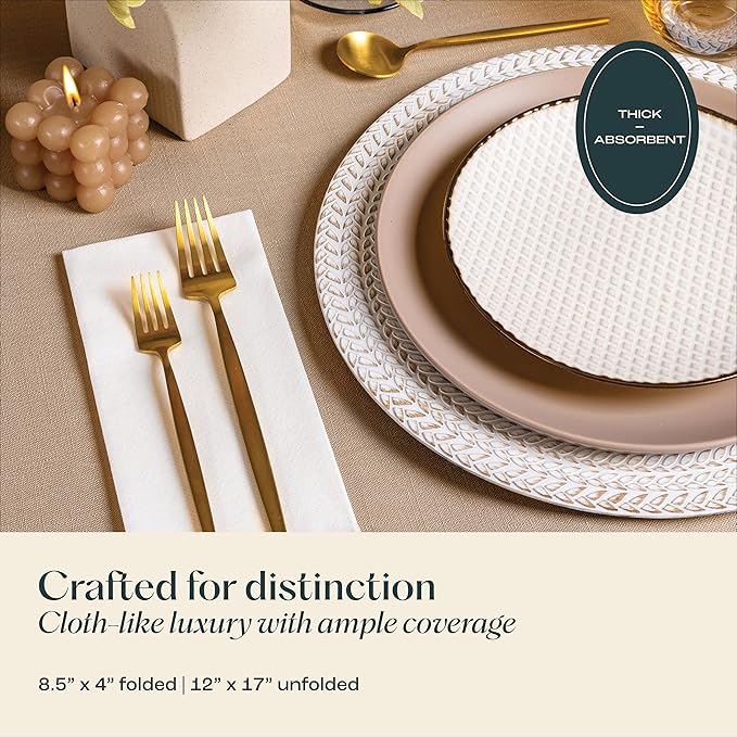 5000-Pack Servietto Disposable Linen-Feel Guest Towels - Disposable Cloth-Like Hand Towels - Soft and Absorbent Paper Napkin for Kitchen, Bathroom, Party, Wedding, Or Event