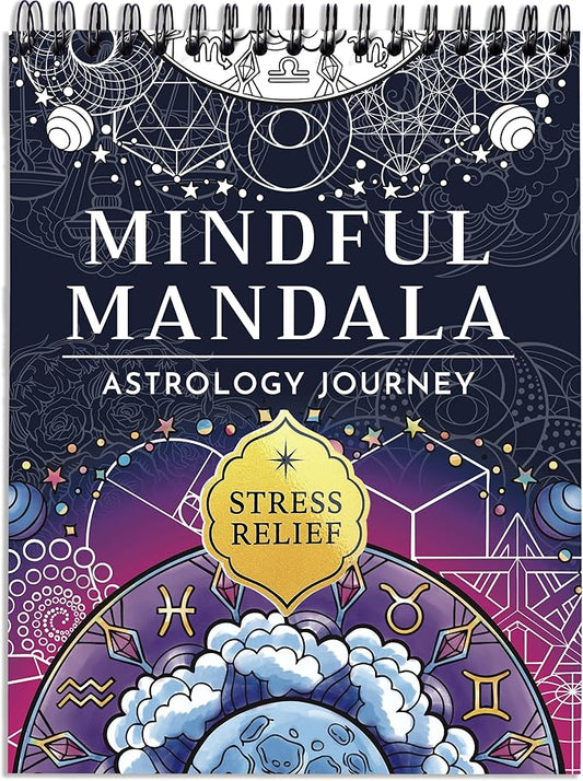 RYVE Mandala Coloring Book for Adults – 50 Unique Designs, Spiral Bound, Stress Relief & Relaxation Mindfulness Art Therapy | No-Bleed Paper | Easy-to-Tear Pages for Framing
