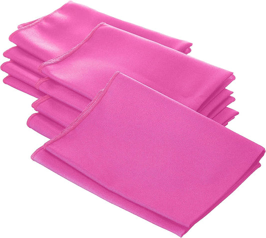 LA Linen 10-Pack Poly Poplin Napkin, Soft Cloth Napkins, Washable Reusable Napkins, Stain and Wrinkle Resistance Table Napkins for Dinner, Wedding, Parties, 18 by 18-Inch, Hot Pink