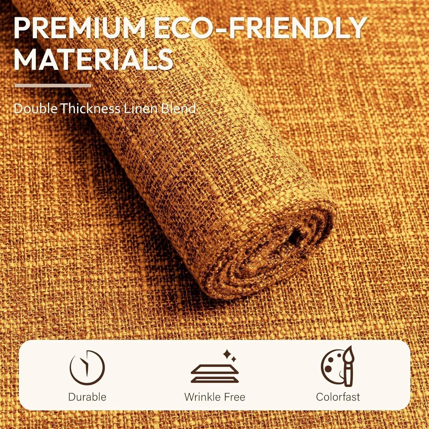 Blue Forest Placemats Set of 4, Dual-Layered Thickened Faux Linen Cloth Place Mats Heat Resistant Machine Washable Wrinkle Free Table Mats Indoor/Outdoor (Orange)