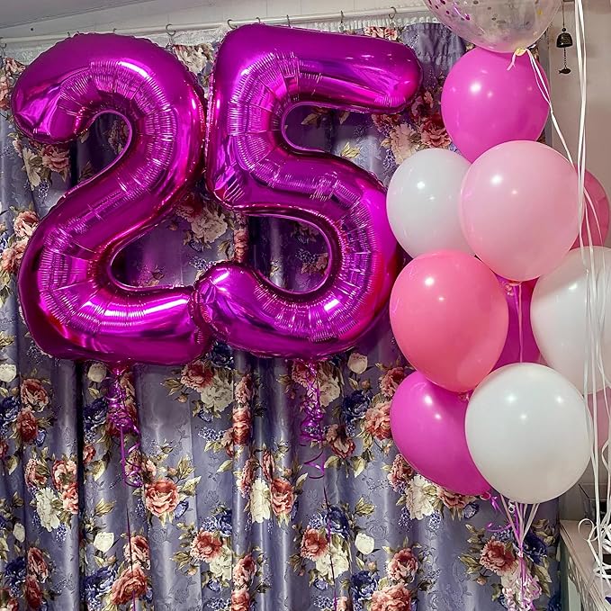 Rosy Purple 3 Balloon, Number Balloons 40 Inch, 3rd Birthday Decorations for Kids Girls Women Party Supplies for Party Decorations, Number 3 Balloon