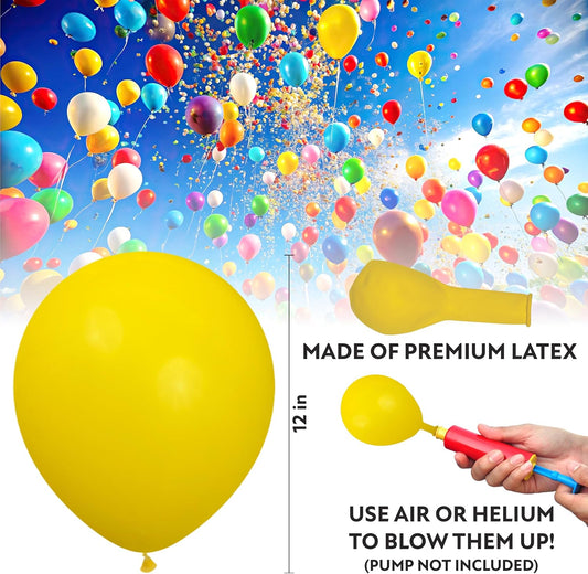Yellow Balloons 50 Pack, 12 Inch Yellow Latex Balloons For Birthdays, Weddings, Baby Showers, Holidays