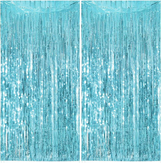 Streamer Party Decorations - 3.28 ft x 6.56 ft Metallic Foil Fringe Curtains Party Streamer Photo Backdrop for Birthday, Wedding, Baby Shower & Holiday Decor