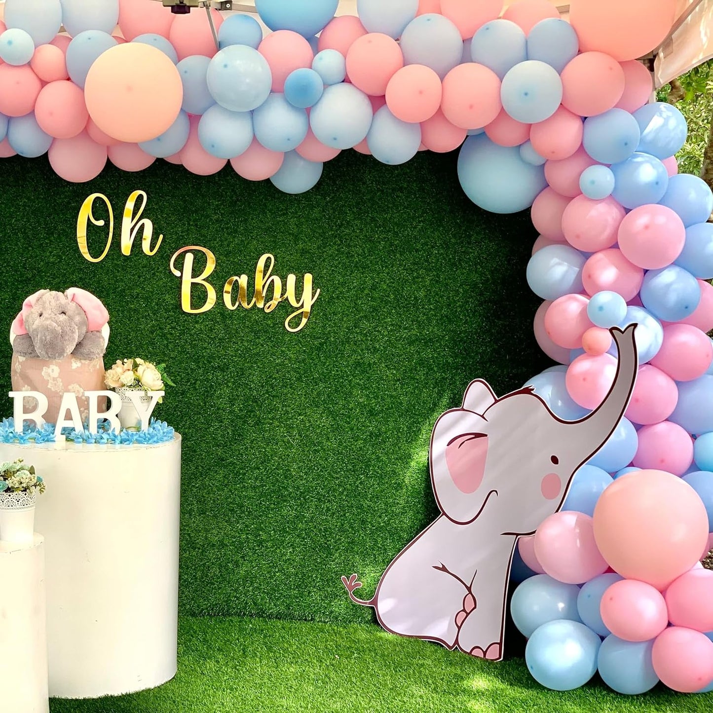 Pastel Pink Balloons - 5 inch 120pcs Latex - Small Round Light Pink Balloon with 2 Ribbons, Mini Helium Baby Pink Balloons for Birthday Party, Wedding, Anniversary, Baby Shower Decorations